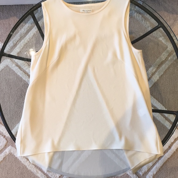 Rag & Bone Harper split back top cream size M - Picture 5 of 8